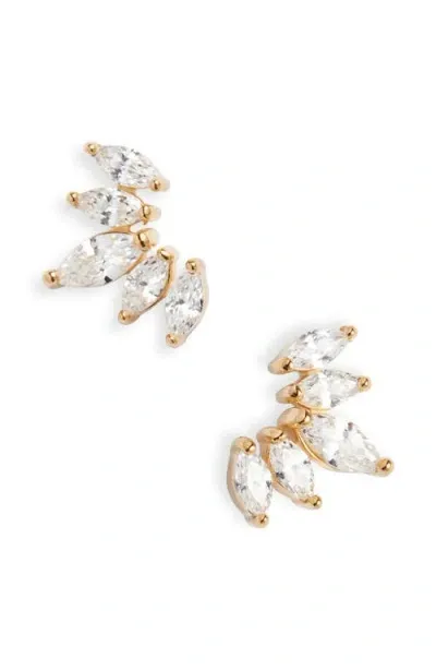 Nordstrom Marquise Cubic Zirconia Ear Crawlers In 14k Gold Plated