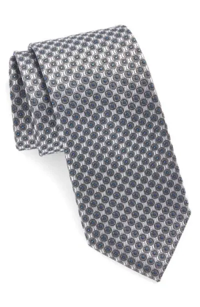 Nordstrom Medallion Silk Tie In Silver