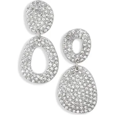 Nordstrom Mismatched Pavé Drop Earrings In Clear- Rhodium