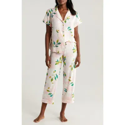 Nordstrom Moonlight Eco Crop Pajamas In Pink Daydream Floral