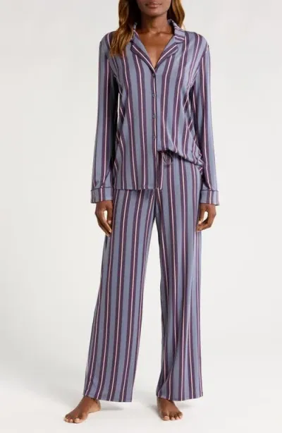 Nordstrom Moonlight Eco Knit Pajamas In Grey Folkstone Saturday Stripe