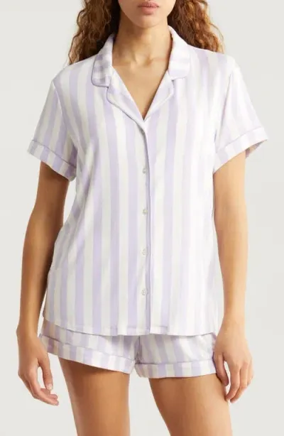 Nordstrom Moonlight Short Pajamas In Purple Secret Tasha Stripe