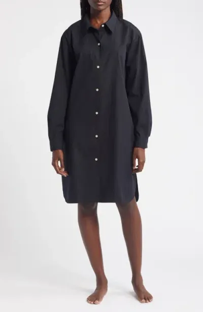 Nordstrom Oversize Shirting Nightshirt In Black