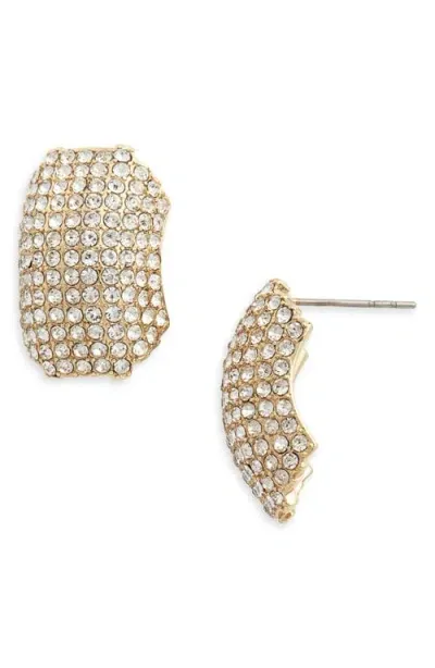 Nordstrom Pavé Crescent Earrings In Clear- Gold