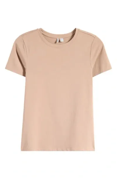 Nordstrom Pima Cotton Blend Crewneck T-shirt In Tan Natural