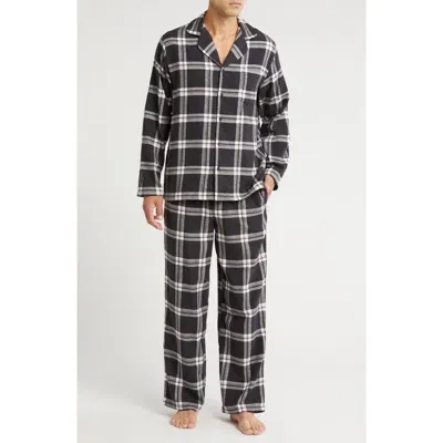 Nordstrom Plaid Flannel Pajamas In Black Scotty Plaid