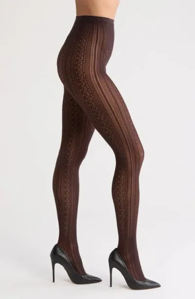 Nordstrom Pointelle Tights In Chocolate