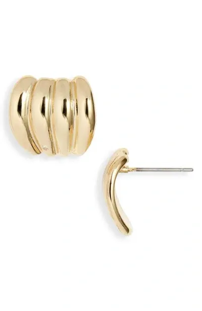 Nordstrom Polished Ridge Huggie Earrings In Gold