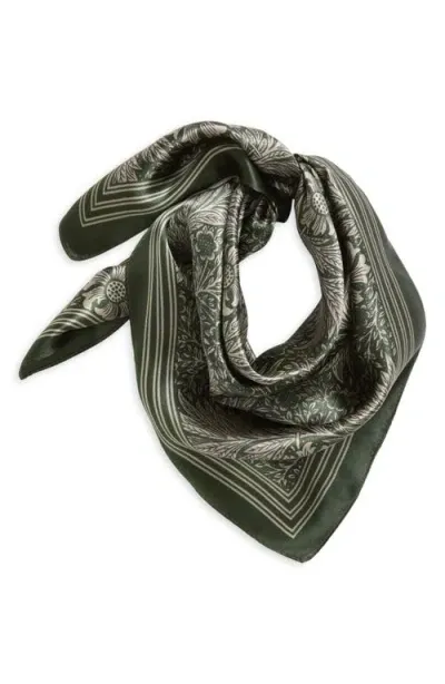 Nordstrom Print Silk Bandana Square Scarf In Olive Spray Freya Flora