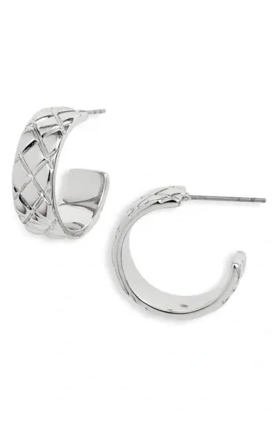 Nordstrom Quilted Hoop Earrings In Rhodium