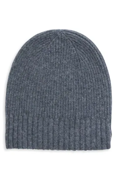 Nordstrom Recycled Cashmere Blend Beanie In Charcoal Grey Heather