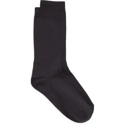 Nordstrom Rib Crew Socks In Black