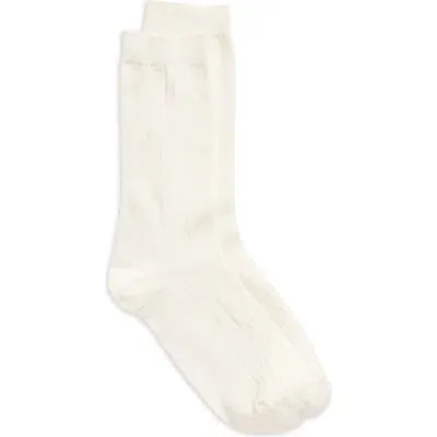 Nordstrom Rib Crew Socks In Ivory Egret