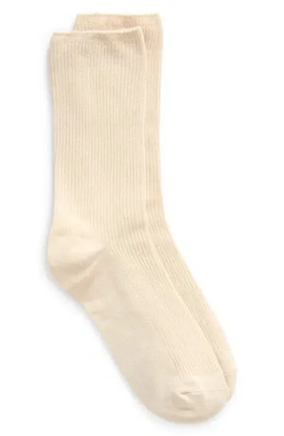 Nordstrom Rib Crew Socks In Ivory Pristine