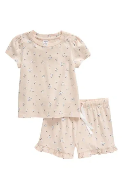 Nordstrom Babies'  Ruffle Top & Shorts Set In Pink Scallop Coastal Floral