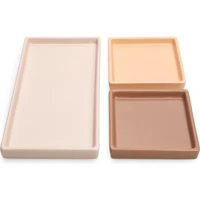 Nordstrom Set Of 3 Nesting Ceramic Catchall Trays In Warm Multi