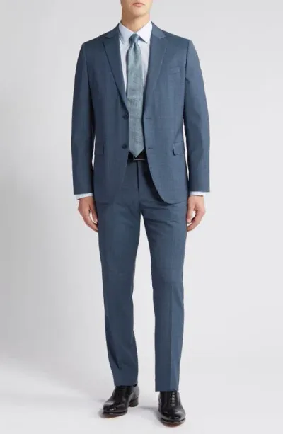 Nordstrom Solid Virgin Wool Suit In Teal Roma Cosshatch