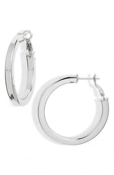 Nordstrom Square Edge Hoop Earrings In Metallic