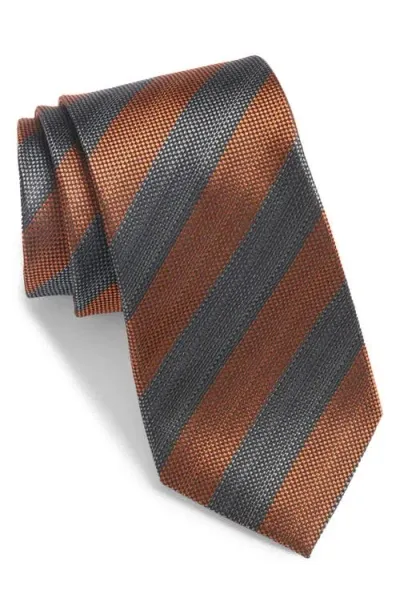 Nordstrom Stripe Silk Tie In Orange