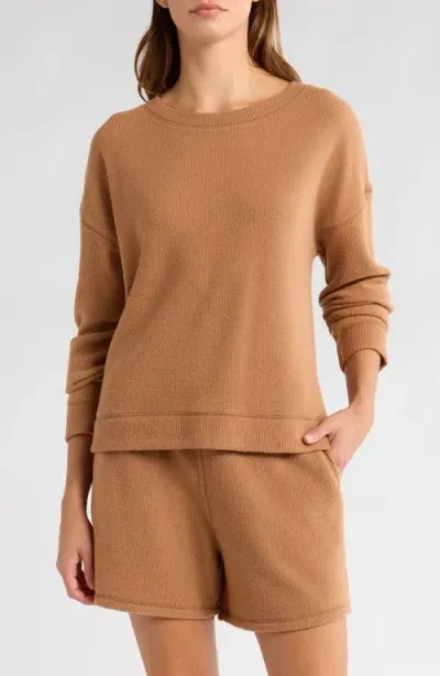 Nordstrom Thermal Knit Pajamas In Tan Thrush