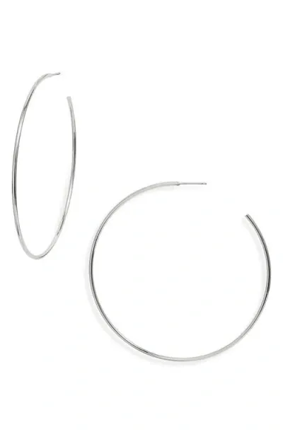 Nordstrom Thin Hoop Earrings In Rhodium