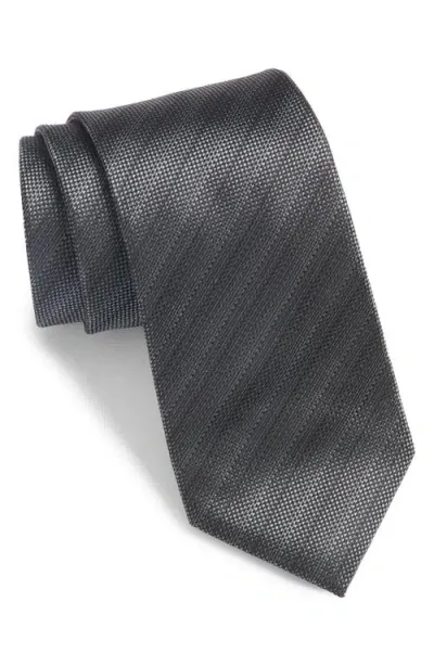 Nordstrom Tonal Stripe Silk Tie In Black