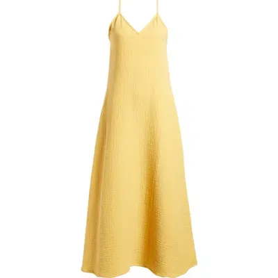 Nordstrom V-neck Cover-up Maxi Dress In Yellow Myth