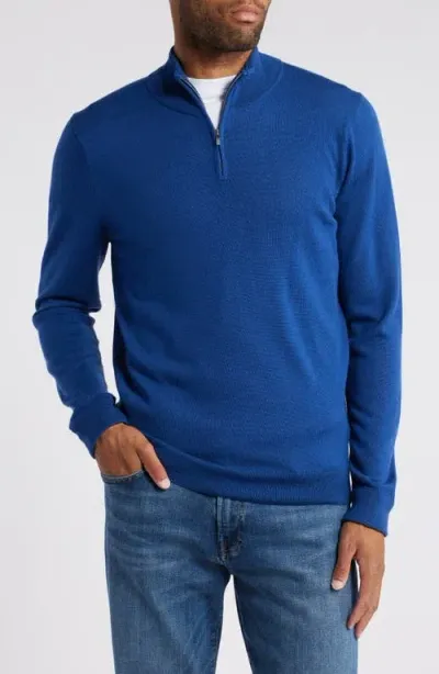 Nordstrom Washable Merino Quarter Zip Sweater In Blue Classics