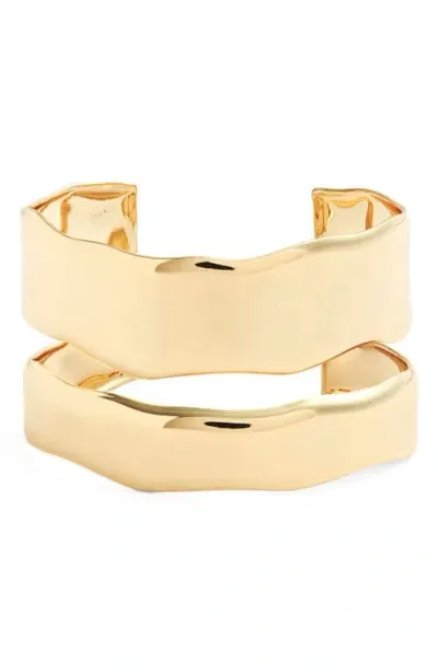 Nordstrom Wide Double Cuff Bracelet In Gold