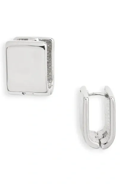 Nordstrom Wide Flat Huggie Hoop Earrings In Metallic