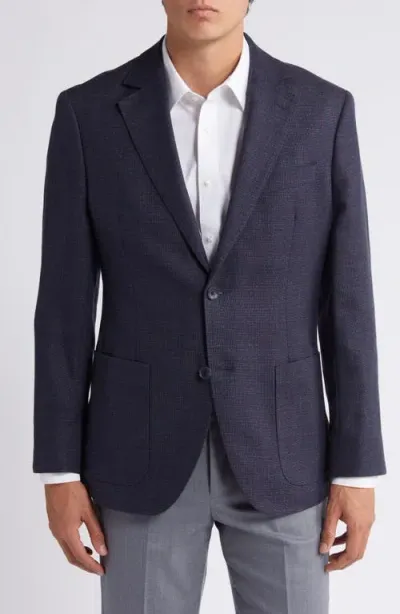 Nordstrom Wool & Linen Mélange Sport Coat In Navy Dizione Weave