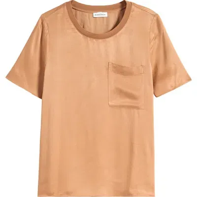 Nordstrom Woven Pocket T-shirt In Tan Thrush