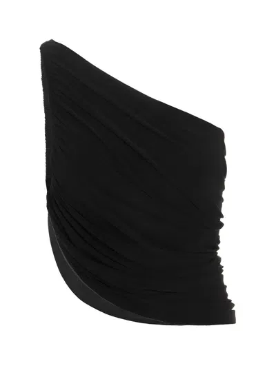 Norma Kamali Black One-shoulder Draped Top