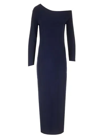 Norma Kamali Dress With Side Slit In Navy