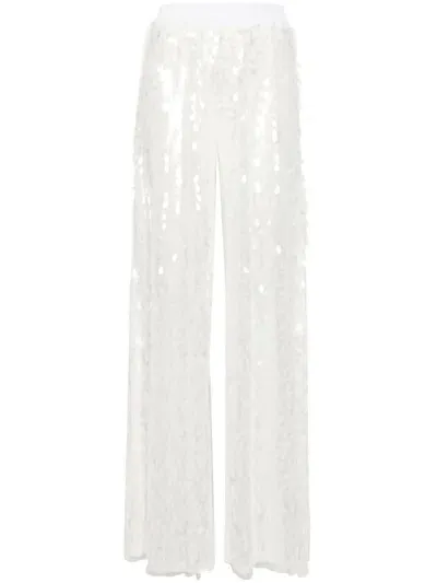 Norma Kamali High-waisted Flared Trousers In White