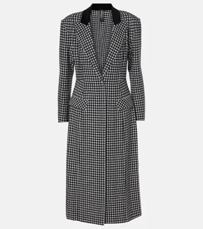 Norma Kamali Houndstooth Coat In Black