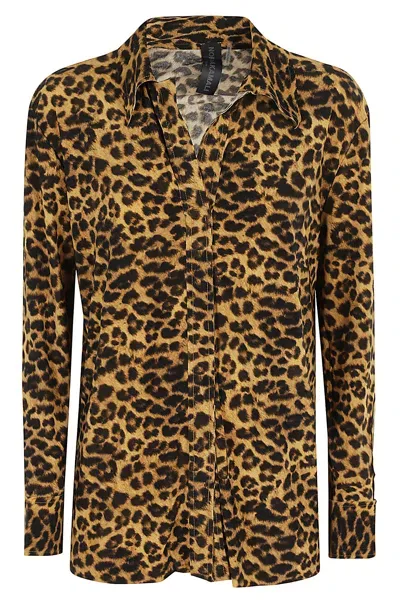 Norma Kamali Nk Shirt In Golden Leopard