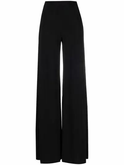 Norma Kamali Flared Leg Trousers In Black