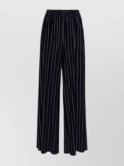 Norma Kamali Pinstripe Boyfriend Elephant Sweatpants In Blue