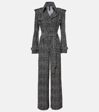 Norma Kamali Plaid Jumpsuit In Green