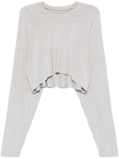 Norma Kamali Raglan Sleeve Top In Grey