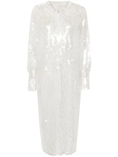 Norma Kamali Sequin-embellished Cape In White