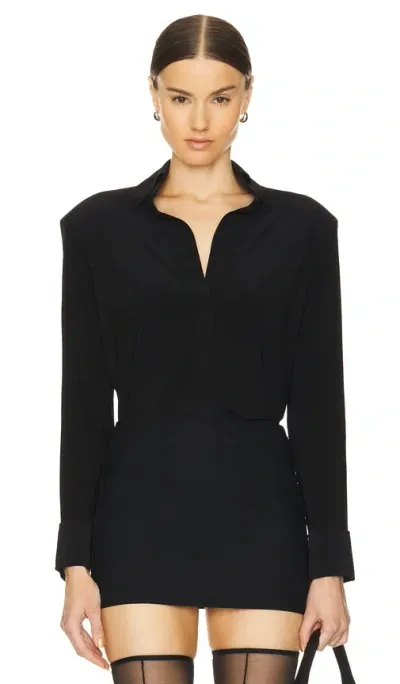 Norma Kamali Shirt With Shoulder Pads In Black