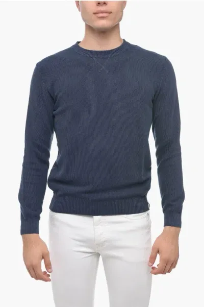 North Sails Cotton Crewneck Pullover In Blue