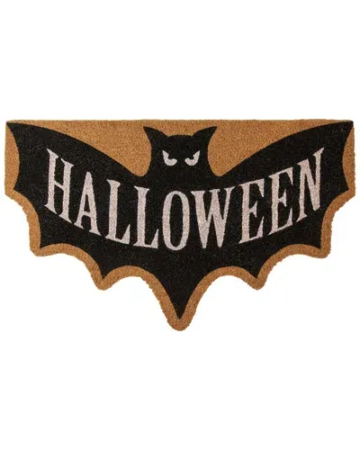 Northlight Natural Coir Halloween Bat Shaped Doormat In Black