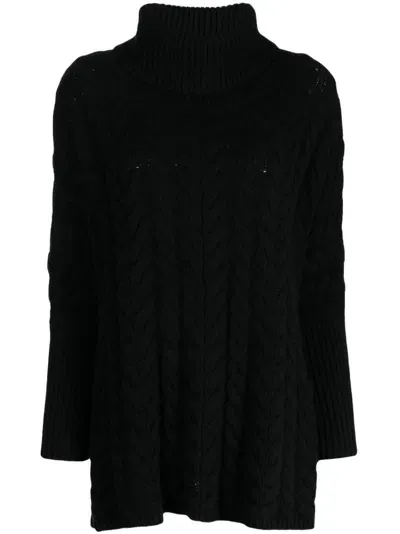 N•peal Oversized Cashmere Mini Dress In Black