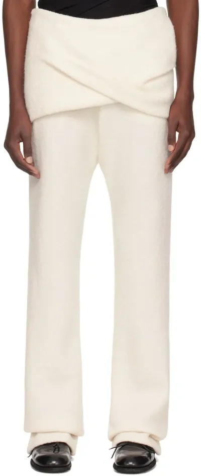 Nuba Off-white Draped Trousers In Bone