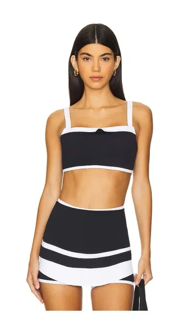 Nubyen Optimist Contrast Bra Top In Black And White