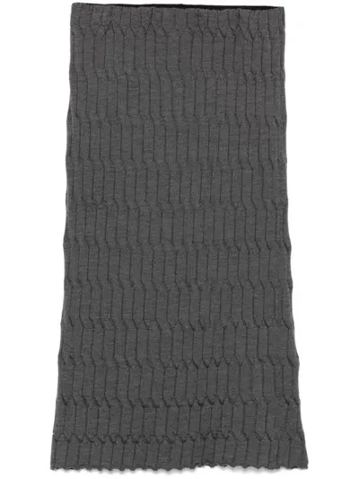 Nude 3d-knit Skirt In Grey