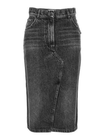 Nude Denim Skirt In Black